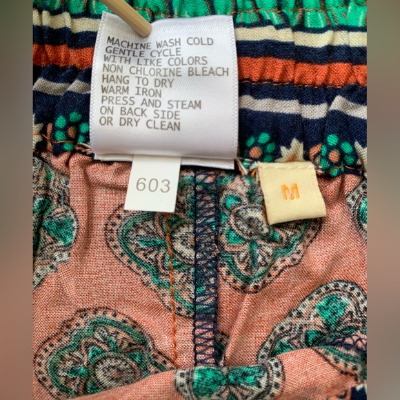 NWOT Lucy & Laurel Multicolor Light & Airy Bohemian Pants with Drawstring Waist - Picture 7 of 7